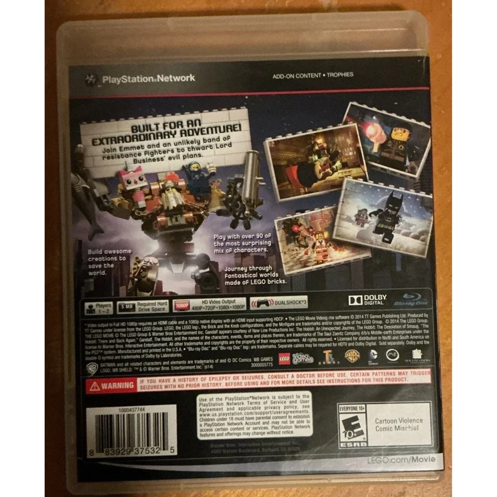 The LEGO Movie Videogame PS3 (Sony PlayStation 3, 2014)‎ With Manual, No Tested